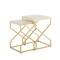 Mikio Square Marble Top Metal Base X-Leg Nesting End Table Set of 2